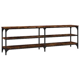 Meuble TV chêne fumé 160x30x50 cm Bois dingénierie - Meuble Chambre, Support Télé pour Salon Salle à Manger Chambre, Style I