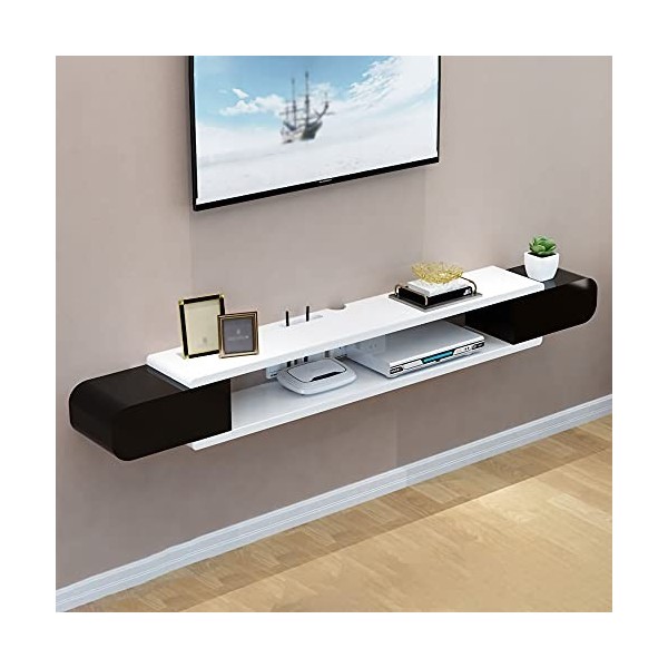 EsEntL Meuble TV Flottant, Meuble TV Mural pour Bureau à Domicile, Lecteur DVD Blu-Ray, Support de Fond, boîtier TV Satellite