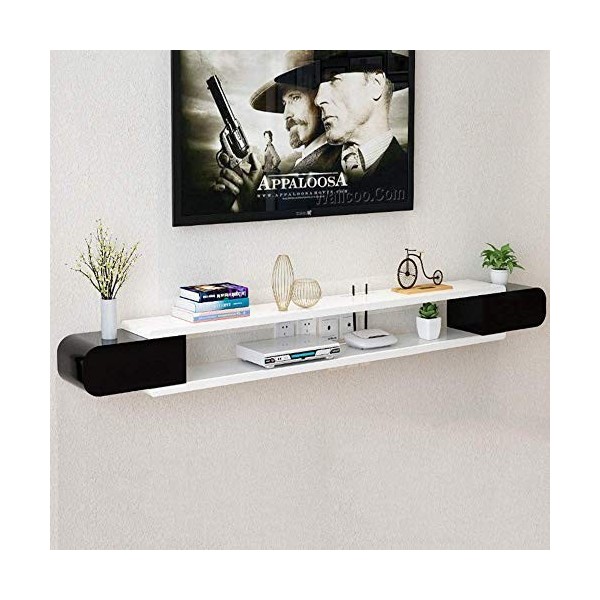 Meuble TV Meuble TV Unités Murales pour Salon Console Média Murale Set-Top Box Rack Salon TV Étagère Murale/a/140X24X16Cm wwy