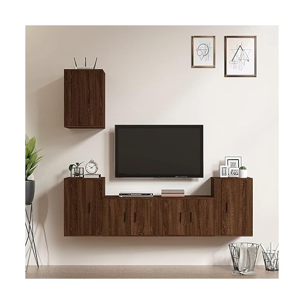 VEEKI Meuble TV, Meuble TV Suspendu, Meuble TV Industriel, Meuble TV Bois, Meuble Chambre, Convient pour Salon ou Chambre, En