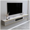 Meuble TV Flottant, Console multimédia pour Meuble TV Mural, étagères de Composants de Stockage, avec Trous de Câble, pour Sa
