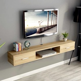 StrOux Meuble TV Flottant Meuble TV Flottant, Meuble TV Mural, Étagère Flottante Media Entertainment Center Meubles pour Salo