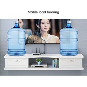 Meuble TV Mural Console multimédia Murale avec 2 Portes, 39.3/47.2/55.1In Blanc Meuble TV Mural, Composant de Meuble TV Flott