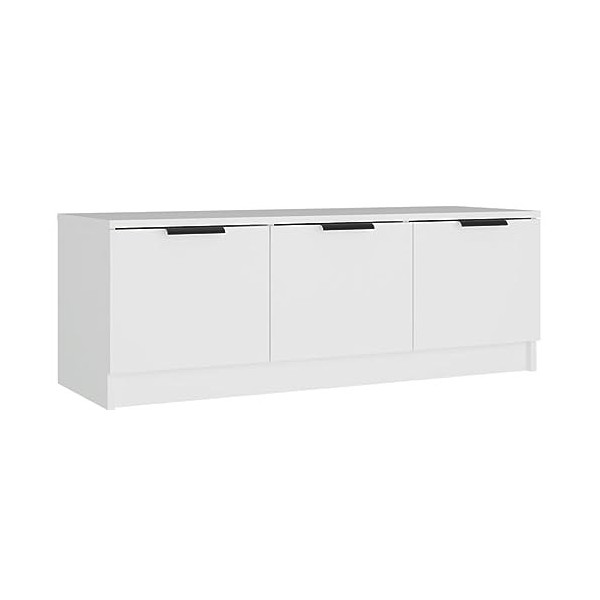 Meuble TV Blanc 102x35x36,5 cm Bois dingénierie