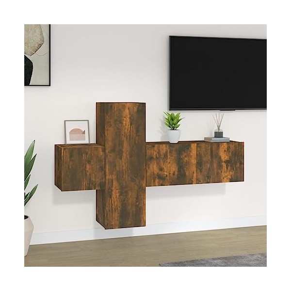 Meuble TV 3 pièces en chêne fumé