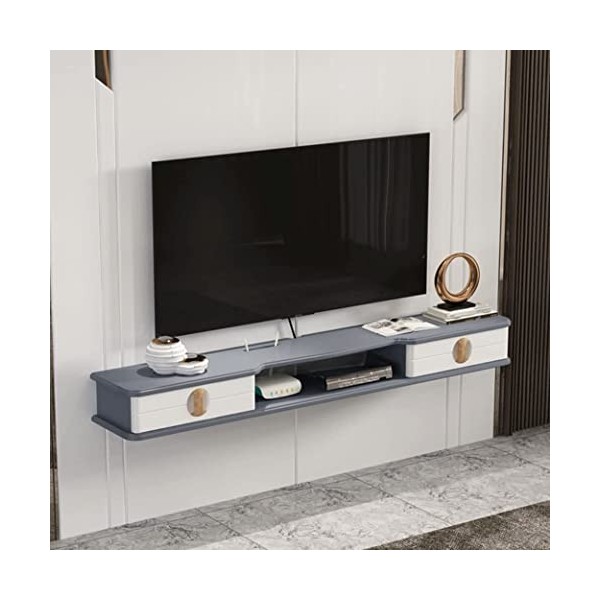 Étagère TV Murale en Bois Meuble TV Flottant Centre de Divertissement Console multimédia Meuble de Rangement Meuble de Rangem