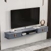 Étagère TV Murale en Bois Meuble TV Flottant Centre de Divertissement Console multimédia Meuble de Rangement Meuble de Rangem