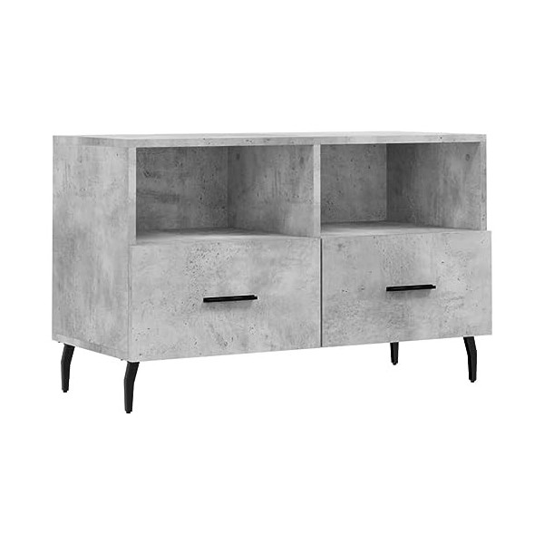 vidaXL Meuble TV Gris béton 80x36x50 cm Bois dingénierie