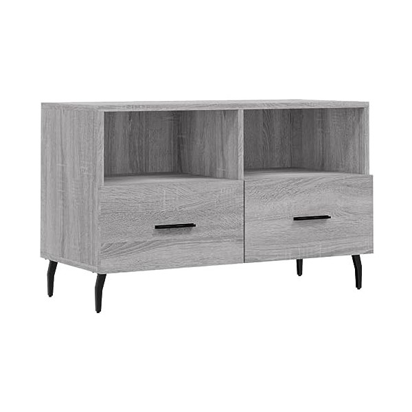 vidaXL Meuble TV Gris béton 80x36x50 cm Bois dingénierie