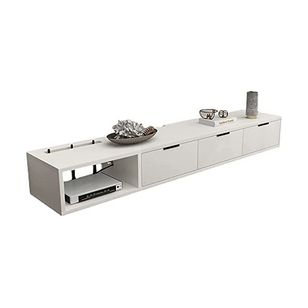 CENAP Console multimédia Murale, Meuble TV Flottant Multifonctionnel, étagère de composant de Meuble TV Flottant pour Salon B
