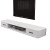 EsEntL Console multimédia Murale, étagère Flottante pour Meuble TV, Meuble TV en Bois avec 2 tiroirs, étagère Audio-vidéo Bla