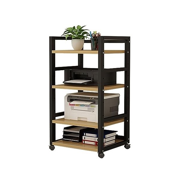 Meuble de rangement multimédia, meuble audio vidéo avec 4 étagères, étagère en bois réglable en hauteur meuble AV moderne, st