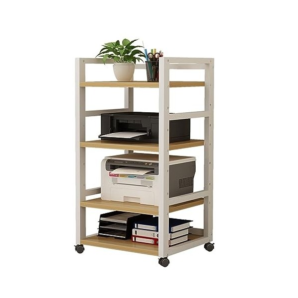 Meuble de rangement multimédia, meuble audio vidéo avec 4 étagères, étagère en bois réglable en hauteur meuble AV moderne, st