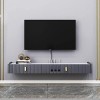 EsEntL Meuble TV Mural, Meuble TV Flottant, Console de Meuble TV Mural, étagère vidéo en Bois, pour chambre/salon/120 cm/Gris