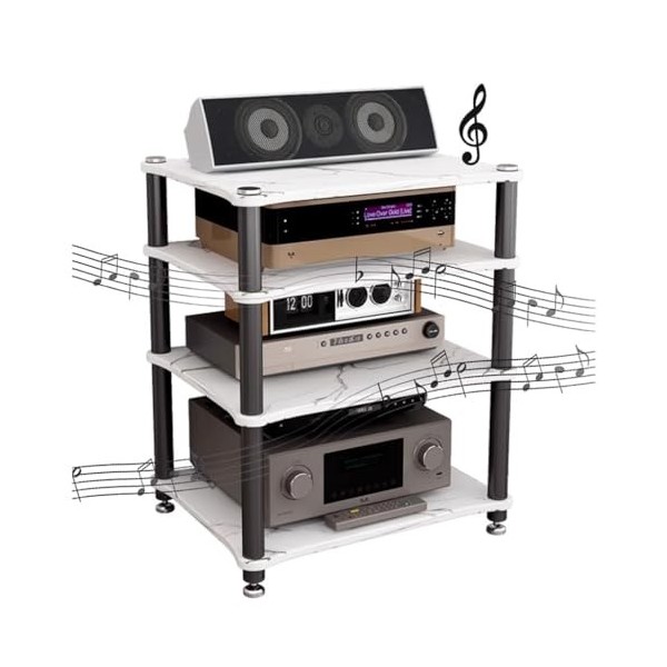 Armoire Audio HiFi Armoire Audio HiFi À 2/3/4 Niveaux Support De Couches De Composants Audio-vidéo pour Consoles De Jeu Équip