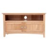 MURONG Meuble TV 2 portes en chêne massif - Petit meuble TV plasma DVD vidéo - Meuble monté