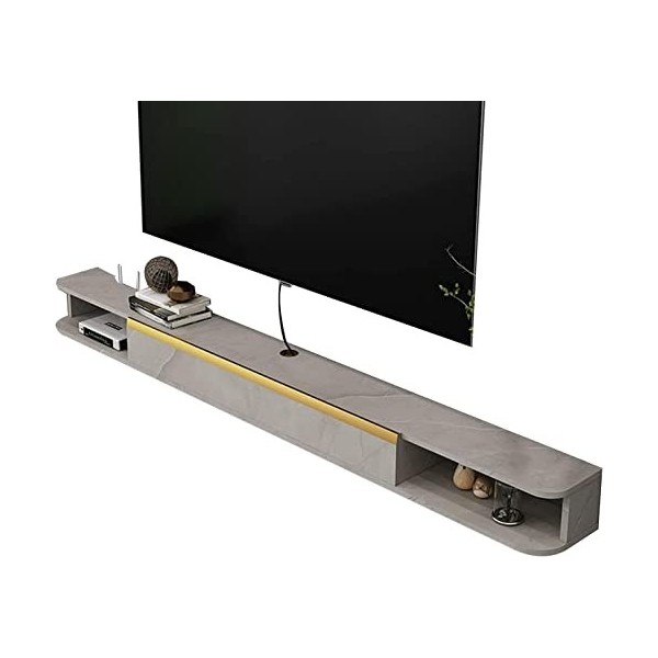 EsEntL Composant de Meuble TV Flottant Shelfo Unité de Stockage vidéo Console multimédia Murale Meuble TV Flottant avec Porte