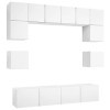 Ensemble de Meuble TV 8 pcs Blanc Aggloméré, Meuble TV, Bas Table TV, Meuble TV Suspendu, Meuble télé, Meuble TV Industriel, 