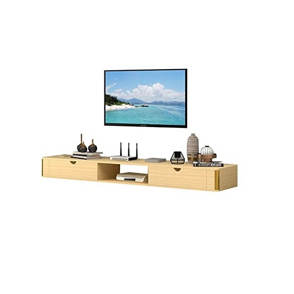 EsEntL Meuble TV Mural Support TV Flottant Mural – Meuble TV Mural, Console multimédia, Centre de Divertissement sous Le télé