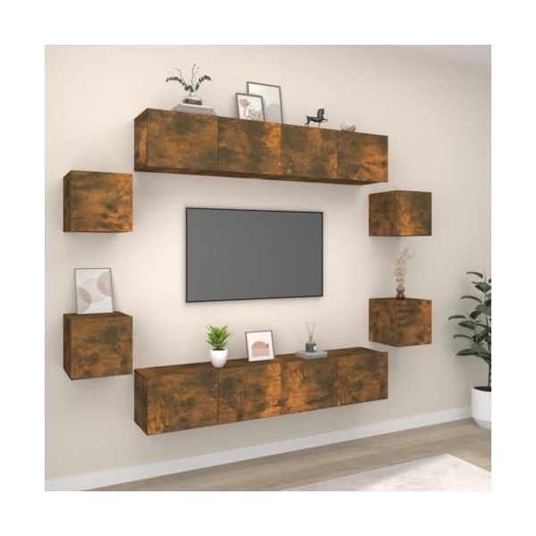 VEEKI Meuble TV, Meuble TV Suspendu, Meuble TV Industriel, Meuble TV Bois, Meuble Chambre, Convient pour Salon ou Chambre, En