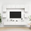 Générique Ensemble de Meuble TV 8 pcs Blanc Brillant Aggloméré,90.3 KG,3079322, Meubles, Meubles TV