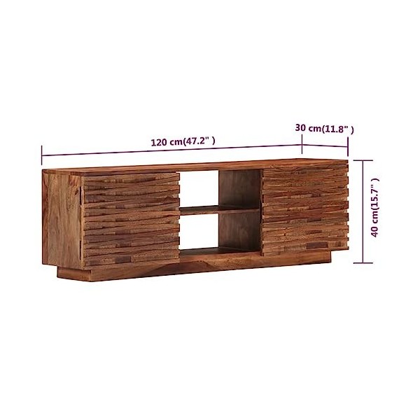 Camerina Meuble TV 120x30x40 cm Bois Solide,Meuble TV,Table Basse Salon Meuble TV,Table Basse LED Couleurs