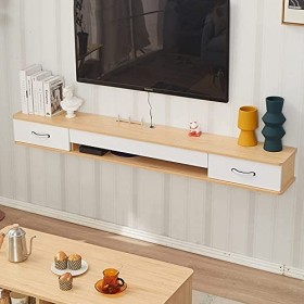 CENAP Meuble TV Mural, Meuble TV Mural, Meuble TV Flottant, Étagère De Rangement Multimédia pour Salon Chambre/100Cm/B