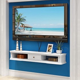 Meuble TV Flottant, Meuble TV Montable Au Mur avec Tiroir, Set-Top Box Rack Salon Chambre Fond Mur/B/80Cm wwyy