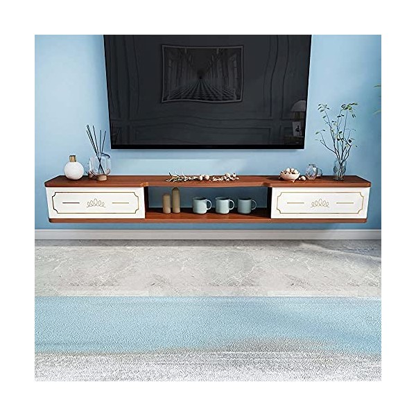 Meuble TV Flottant, Meuble TV Suspendu au Mur du Salon, Support de Divertissement Suspendu Simple pour Chambre à Coucher Peti