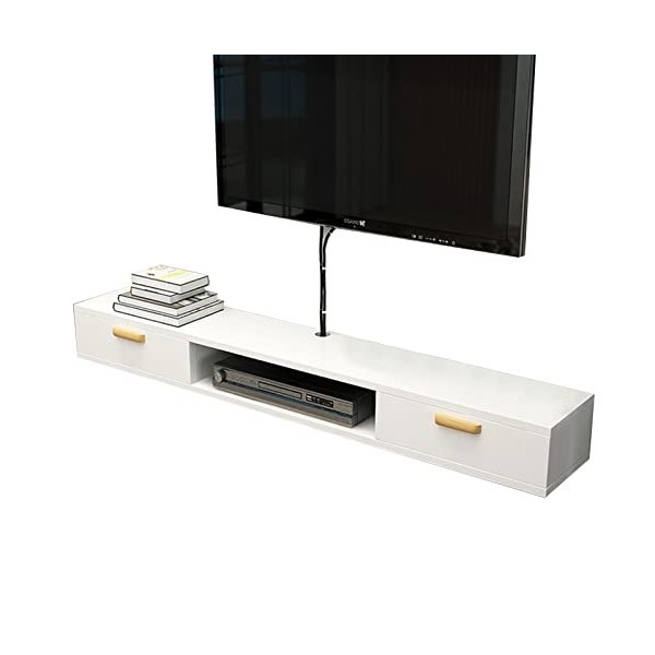SORVA Meuble TV Mural Petit Meuble TV Flottant en Bois - Centre de Divertissement pour Console multimédia Murale ， Étagère TV