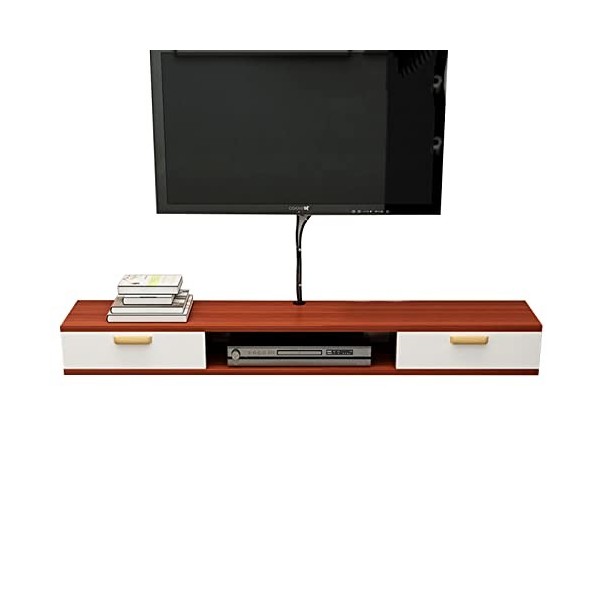 SORVA Meuble TV Mural Petit Meuble TV Flottant en Bois - Centre de Divertissement pour Console multimédia Murale ， Étagère TV