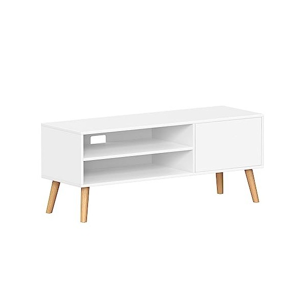 VASAGLE Meuble TV, Support Télé, pour Télévision jusquà 55 Pouces, Longueur 120 cm, Rangement Consoles de Jeux, Style Rustiq