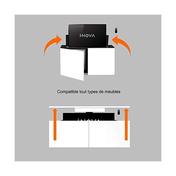 I-NOVA Support TV motorisé Ascenseur pour téléviseur 22"-42" TV Lift 580mm X6SB 3 mémoires de Position, Technologie Ultra sil