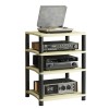 HOFSSI 4 Tier Audio Shelf Audio Rack, Entertainment Stereo Component Storage Rack, Hifi Racks And Stands Audio Rack Cabinet f