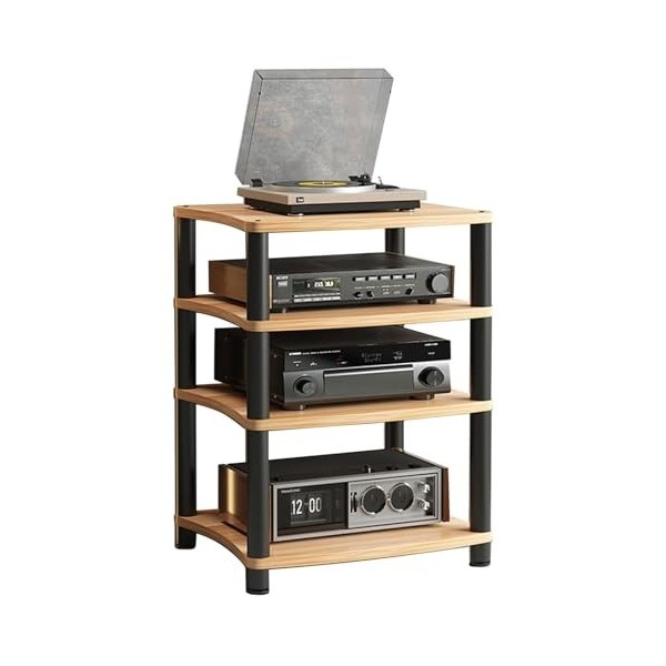 Étagère Audio à 4 Niveaux, Support de Stockage de Composants stéréo de Divertissement, Supports et Supports Hi-FI, Armoire Au