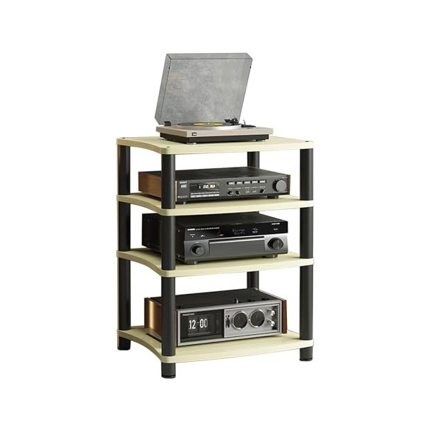 Étagère Audio à 4 Niveaux, Support de Stockage de Composants stéréo de Divertissement, Supports et Supports Hi-FI, Armoire Au
