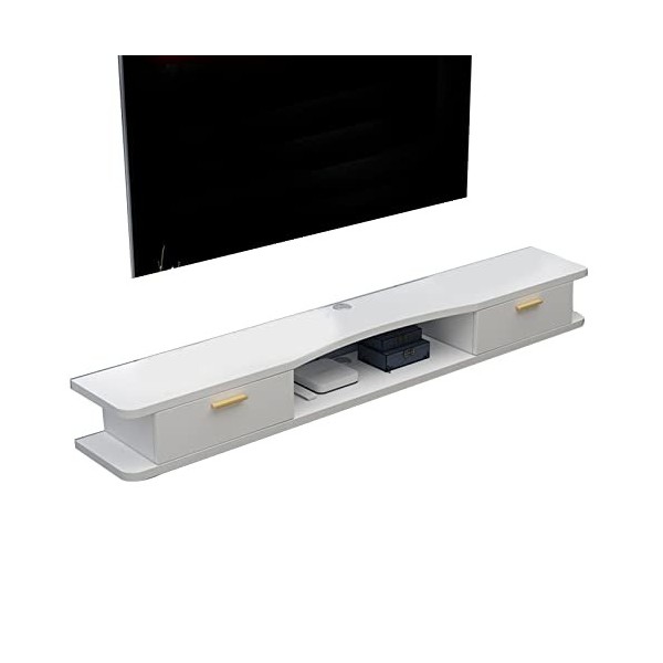 EsEntL Meuble TV Mural Console multimédia Murale avec 2 Portes 39,3/47,2/55,1", étagère Flottante pour Meuble TV, étagères de