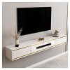 Kamnik Meuble TV Flottant, Console Multimédia Murale, Grand Meuble de Rangement pour Salon, Meuble TV, avec Porte 2 Tiroirs 