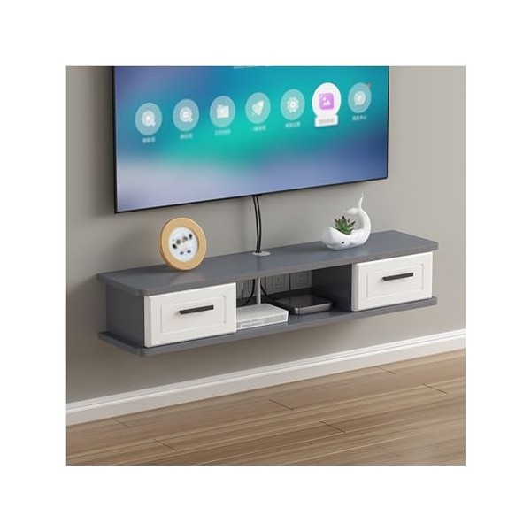Meubles TV Flottants pour Salon,Console multimédia Murale,Meuble TV avec Rangement,pour Salon,Chambre à Coucher Couleur: Gri