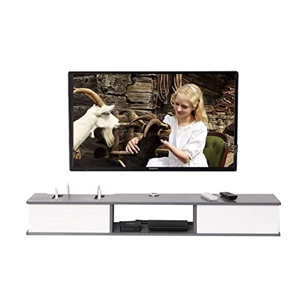 Meuble TV Mural Etagère TV Flottante, Meuble TV Flottant Meuble De Rangement Meuble TV pour Salon TV et Medianiture, Set-Top 