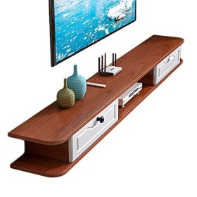 EsEntL Meuble TV, Meuble Bas TV, étagères flottantes, étagère Flottante pour Composants de Meuble TV, Support détagère Mural