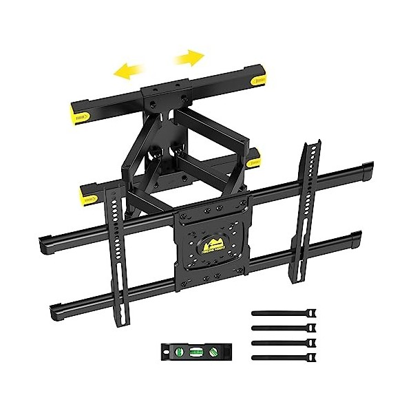 FORGING MOUNT Déplaçable Support Mural TV pour écrans 37-75 Pouces Jusquà 60KG, Fixation TV Murale Inclinable et Orientable