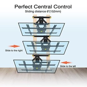 FORGING MOUNT Déplaçable Support Mural TV pour écrans 37-75 Pouces Jusquà 60KG, Fixation TV Murale Inclinable et Orientable 
