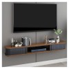 Meuble TV Flottant TV Étagère Murale Flottante Meuble TV Media Console, Meuble TV Flottant Étagère Murale, pour la Chambre à 