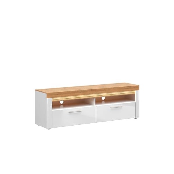 BLACK RED WHITE® Horton - Meuble TV bas - Commode - Style moderne - 166 x 42 cm - Pour salon, salle à manger