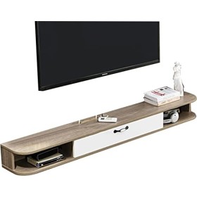 EsEntL Meuble TV Mural Console Multimédia Murale, Meuble TV Flottant Armoire Murale, Étagère de Rangement Multimédia pour Sal