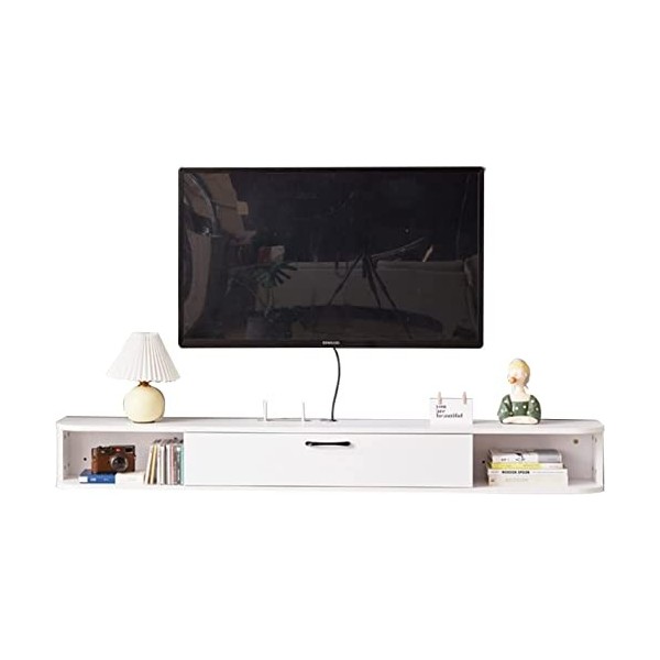 EsEntL Meuble TV Mural Console Multimédia Murale, Meuble TV Flottant Armoire Murale, Étagère de Rangement Multimédia pour Sal
