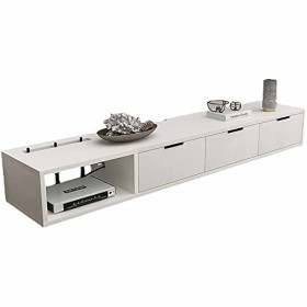 EsEntL Meuble TV Flottant, unité Murale Flottante de Divertissement Mat avec Gestion des câbles, pour Salon, Salle de Diverti