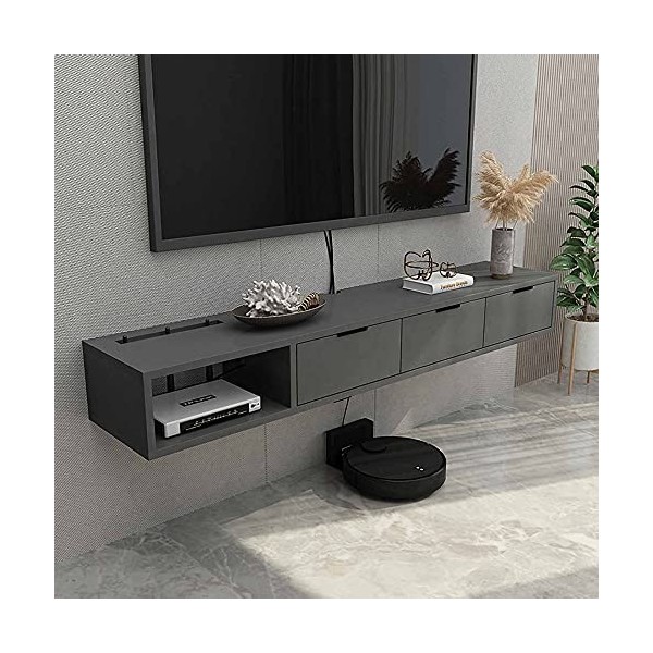EsEntL Meuble TV Flottant, unité Murale Flottante de Divertissement Mat avec Gestion des câbles, pour Salon, Salle de Diverti