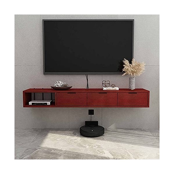 EsEntL Meuble TV Flottant, unité Murale Flottante de Divertissement Mat avec Gestion des câbles, pour Salon, Salle de Diverti